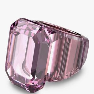 Dazzling Enormous Pink Swarovski Crystal Ring Size 6/7